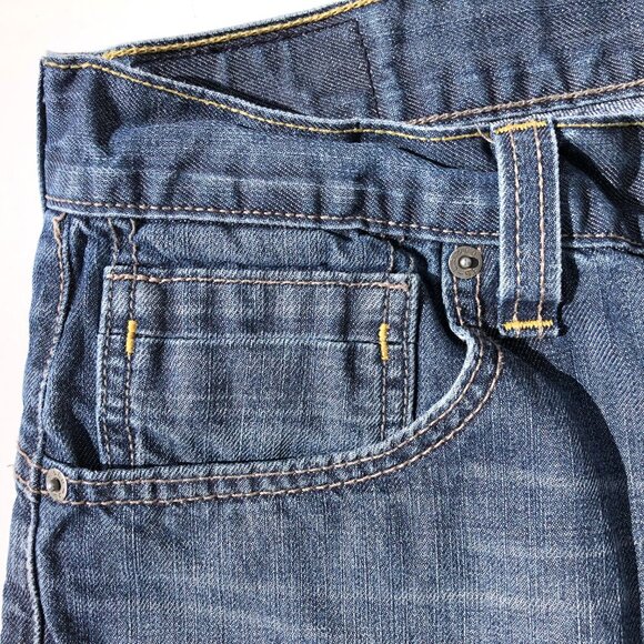 Levi's 514 Jeans Slim Straight Leg Men 36 32 Medium Blue Wash Back Zip Pockets - Picture 9 of 16